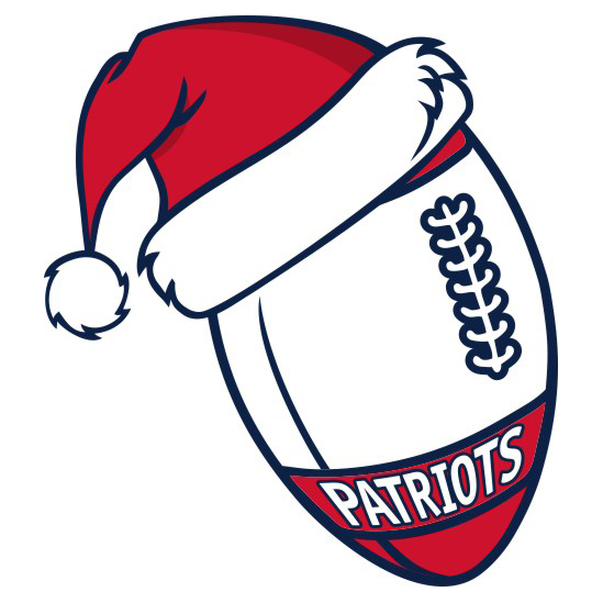 New England Patriots Football Christmas hat logo vinyl decal